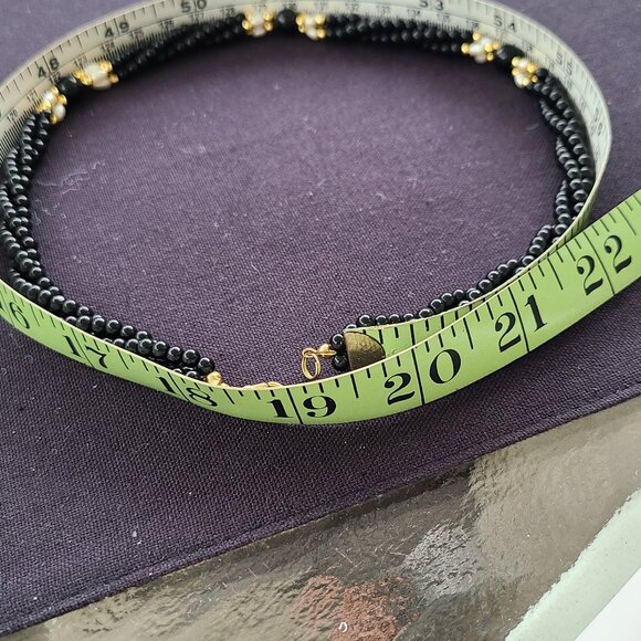 LIKE NEW Twisted Three Strands of Black Onyx and Pearl. - Picture 4 of 4